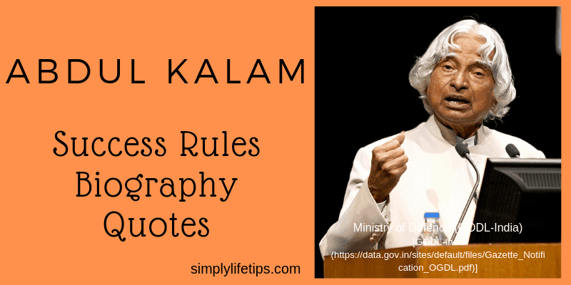 Abdul Kalam Success Rules Biography Quotes