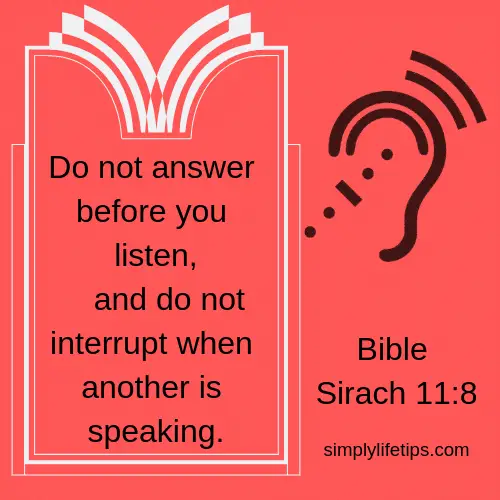 Sirach 11:8 Bible Verse about listening
