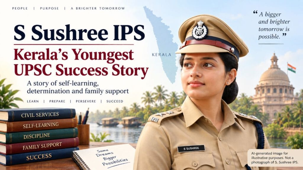 S Sushree IPS: Kerala's Youngest UPSC Success Story 1 S Sushree IPS Kerala UPSC success story AI-generated illustration