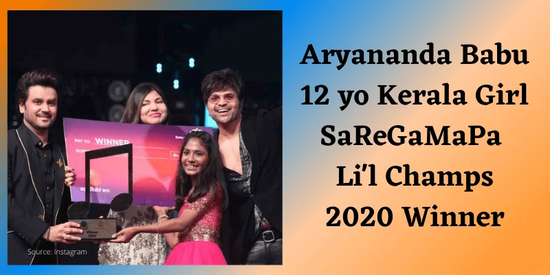 Aryananda Babu Kerala Girl SaReGaMaPa Li'l Champs 2020 Winner