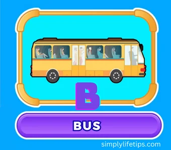 Vehicle Names And Sounds A To Z - Alphabet For Kids 4 Bus