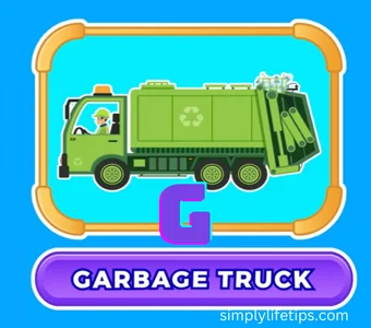 Vehicle Names And Sounds A To Z - Alphabet For Kids 9 Garbage Truck