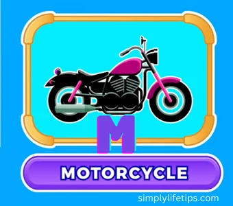 Vehicle Names And Sounds A To Z - Alphabet For Kids 15 Motorcycle