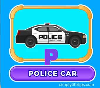 Vehicle Names And Sounds A To Z - Alphabet For Kids 18 Police Car