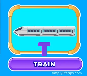 Vehicle Names And Sounds A To Z - Alphabet For Kids 22 Train