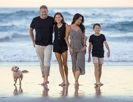 Family on the beach
