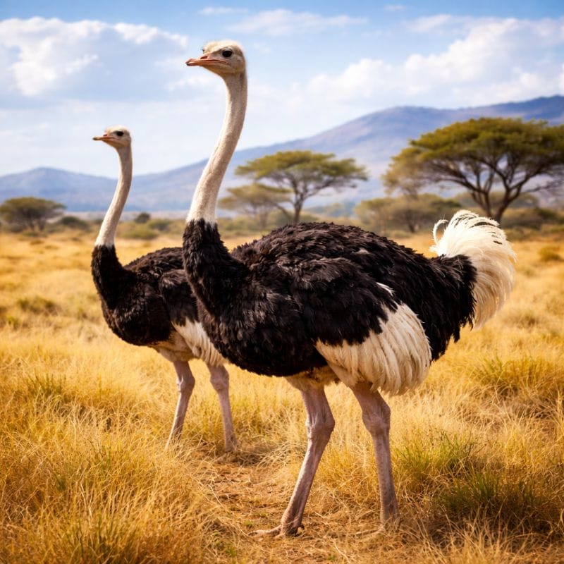 Ostriches Vertebrate Animals