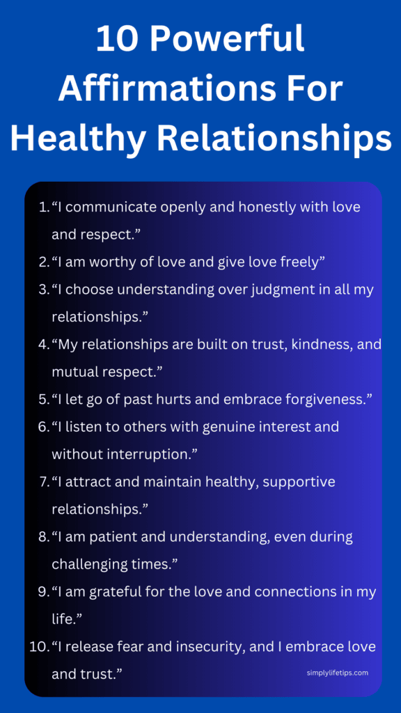 10 Affirmations For Healthy Relationships
