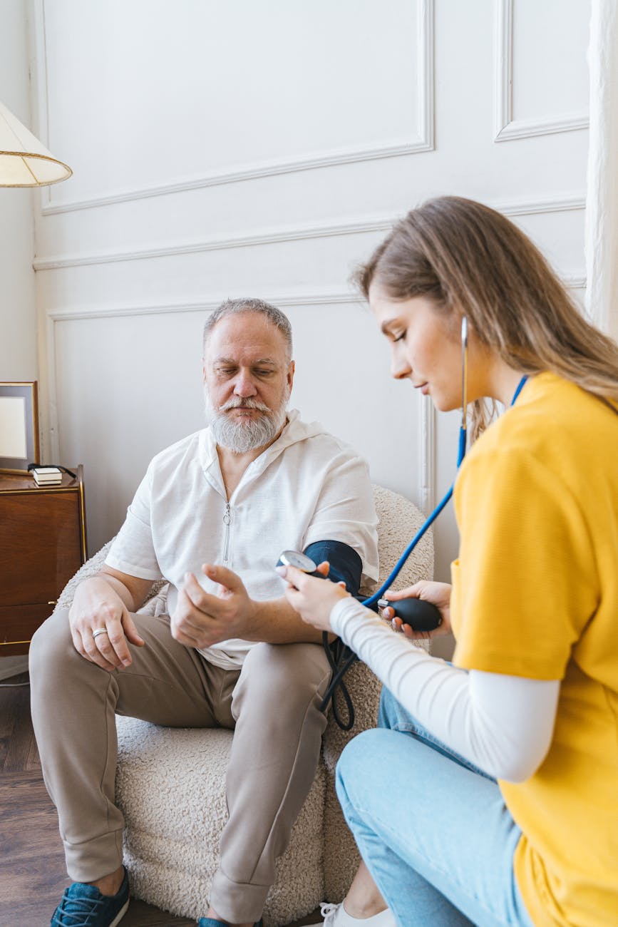 What to Do After Retirement: Essential Tips for a Healthy and Fulfilling Life 5 woman and man with sphygmomanometer