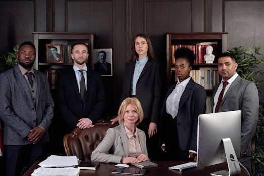 The Untold Secrets of Successful People: What They Rarely Reveal 5 Diverse group of professionals in corporate attire posing confidently in an office environment.