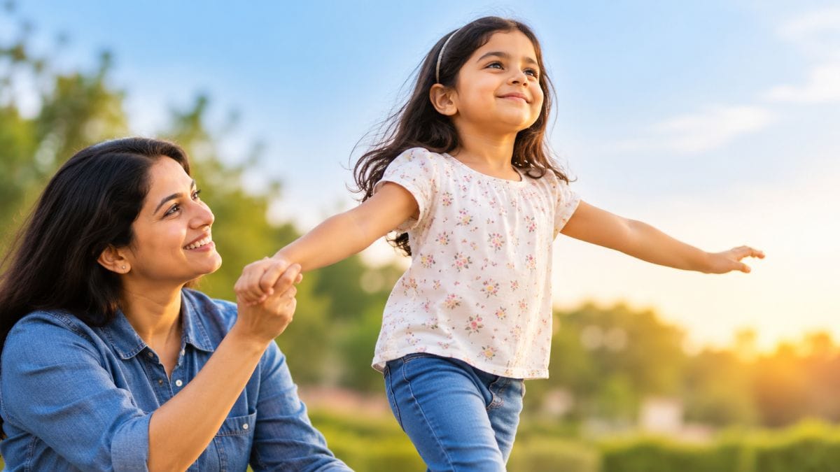 How to Raise Confident Children: 6 Practical Tips 1 Mother supporting her confident daughter outdoors