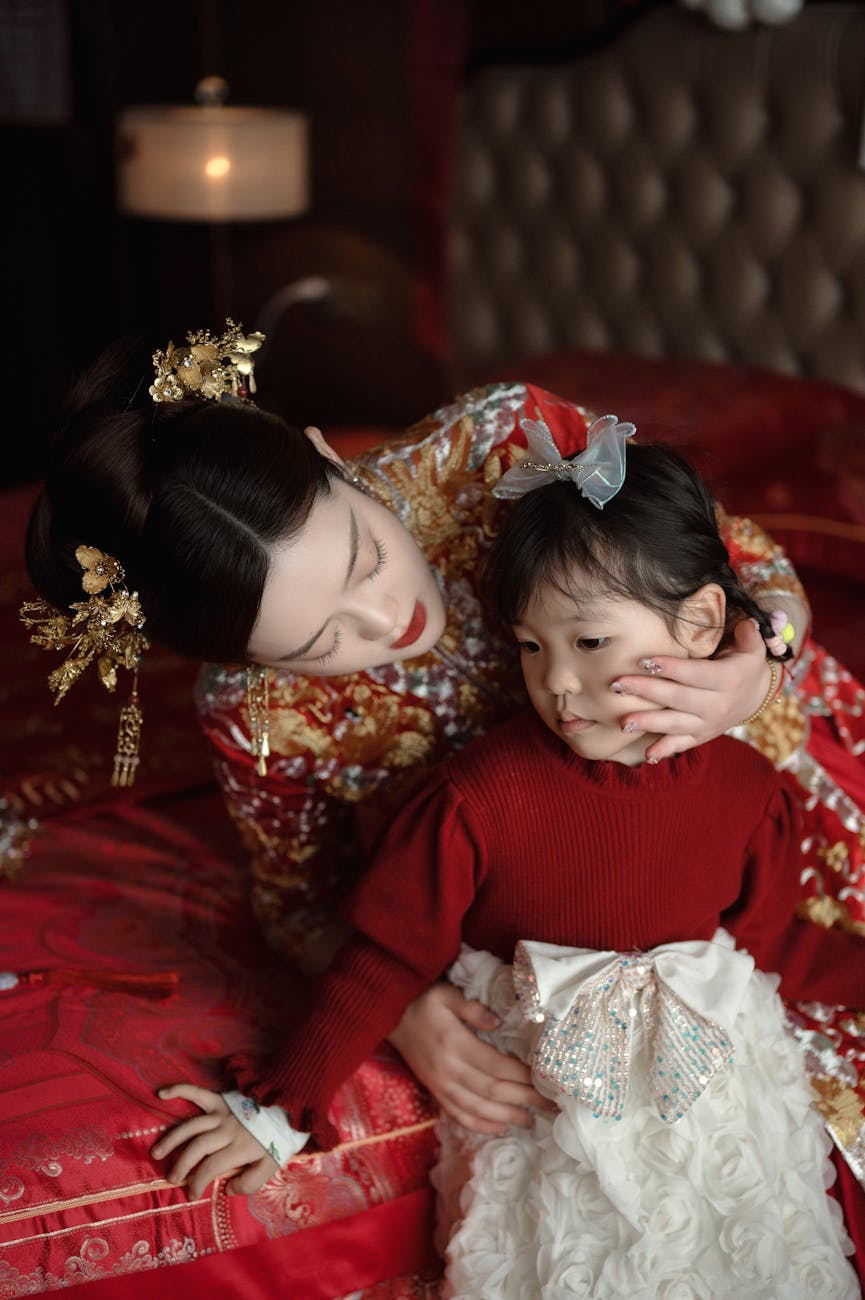 Discipline With Gentle Parenting | How to Guide Children With Empathy and Respect 3 mother and child in traditional attire indoors