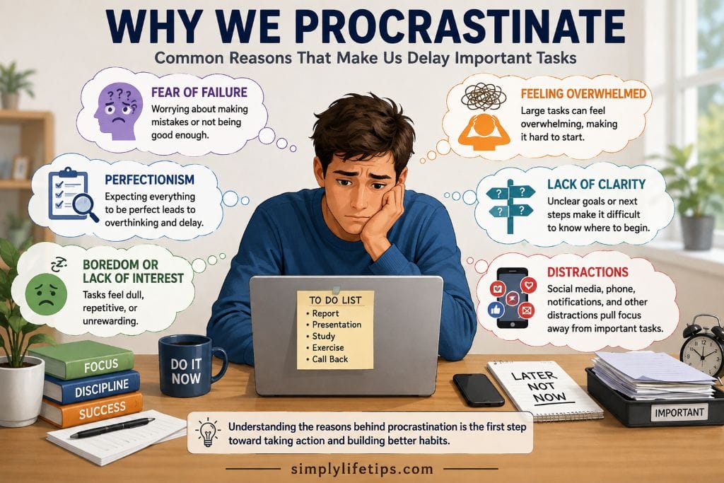 Common causes of procrastination and delaying important tasks