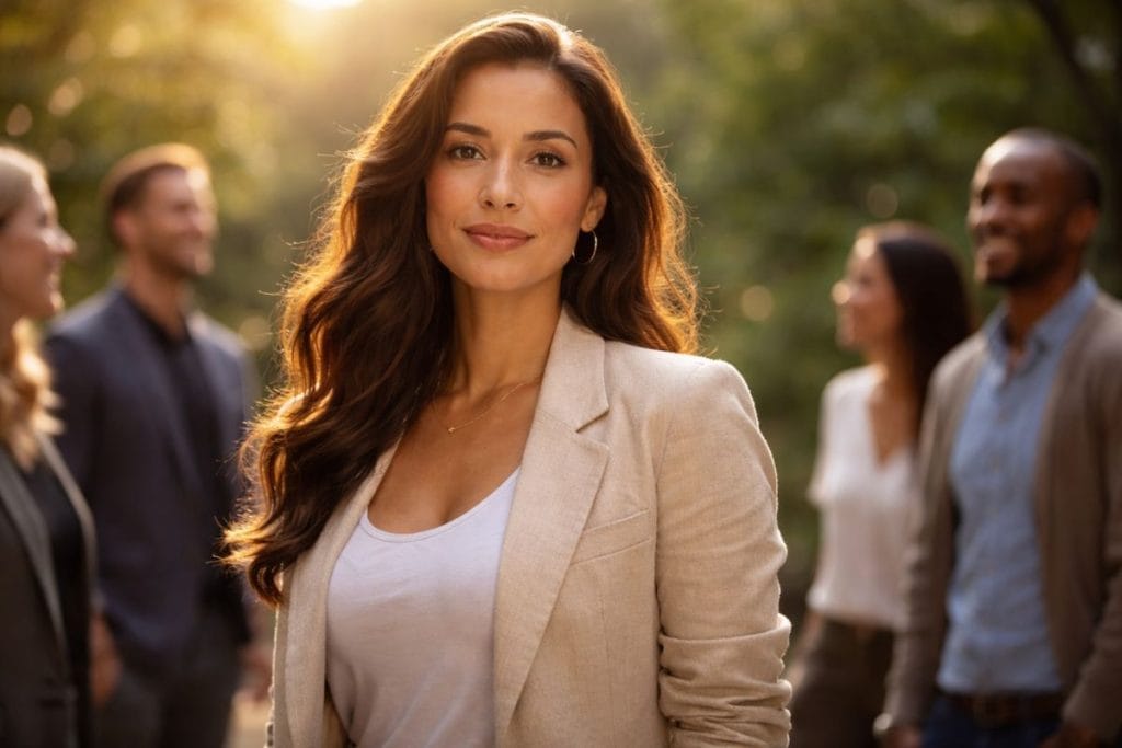Magnetic personality traits shown through calm confidence and authentic presence