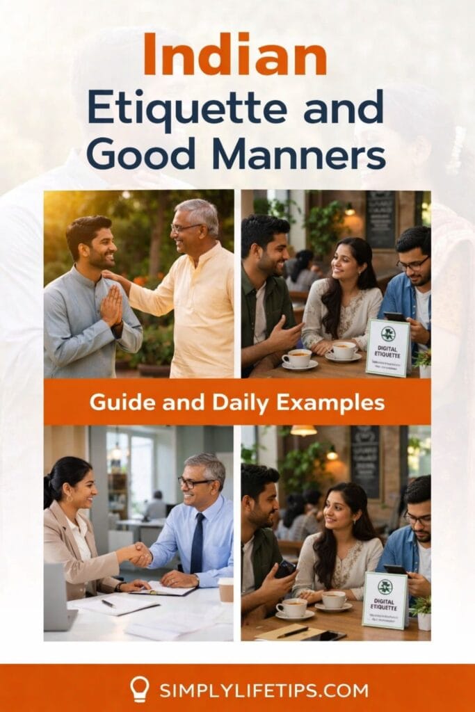 Etiquette Rules in India (That Actually Apply Everywhere) 7 Indian etiquette rules guide showing greeting, hospitality, workplace manners and digital etiquette