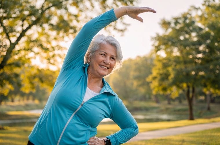 Exercises for Seniors for Strength and Balance 4 Older adult stretching or warming up
