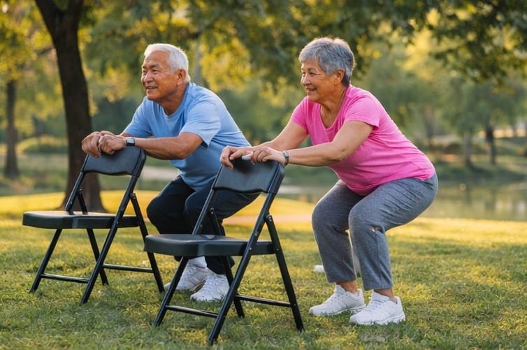 Exercises for Seniors for Strength and Balance 5 Seniors doing squash