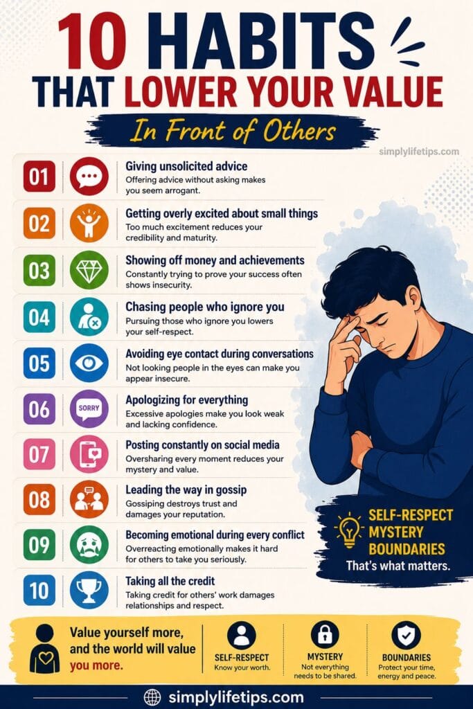 10 Habits That Lower Your Value Infographic
