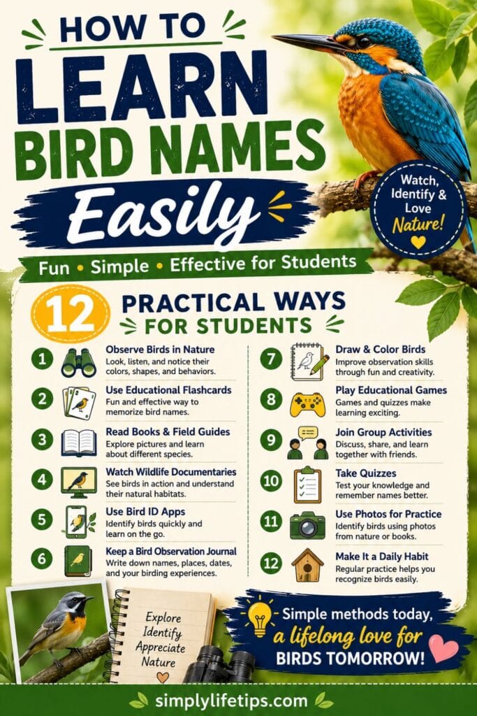 How to Learn Bird Names Sleep Vocabulary 3 How to Learn Bird Names Easily with practical bird watching and learning activities for students