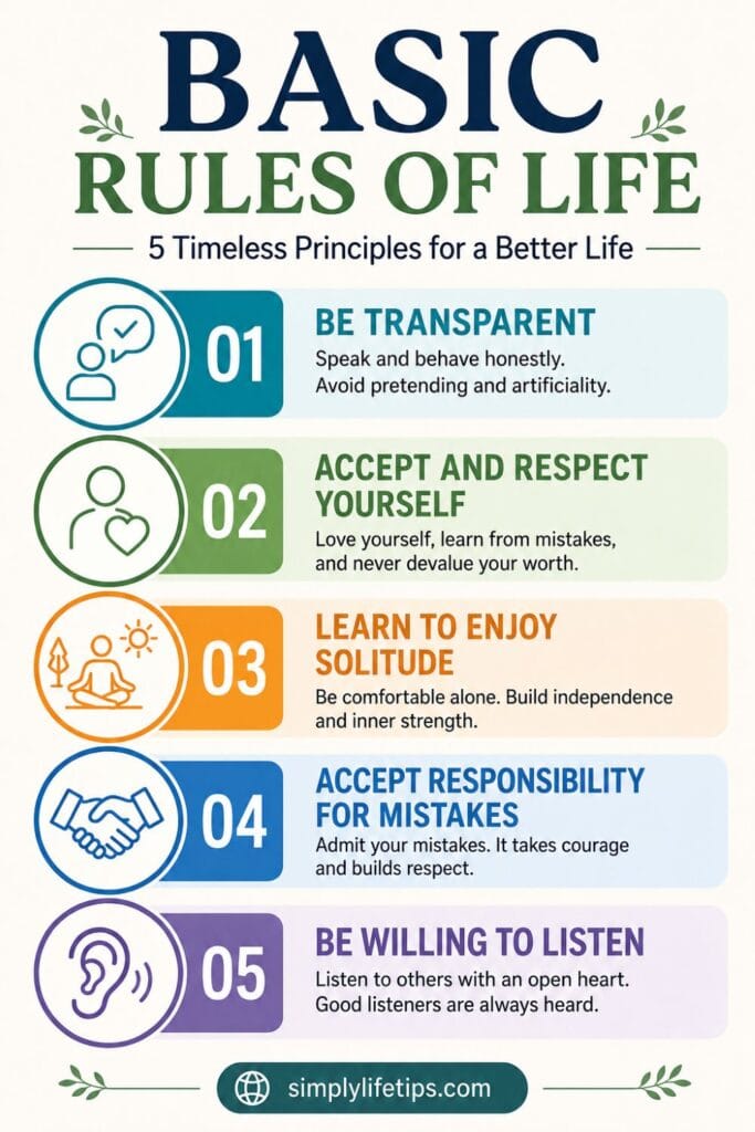 5 Basic Rules of Life for a Meaningful and Balanced Life 3 5 Basic Rules of Life Infographic