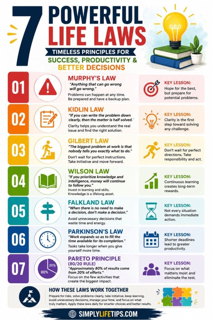 7 Powerful Laws of Life That Improve Success and Productivity 3 7 Powerful Life Laws Infographic