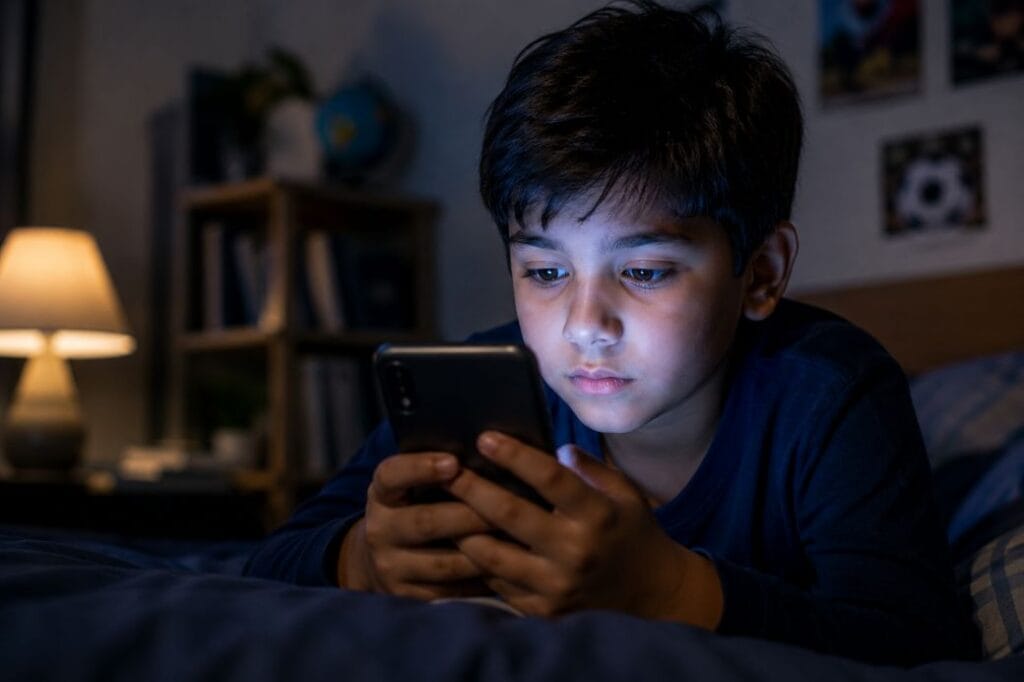 Child Concentration Problems in the Digital World 5 Child watching short-form videos and experiencing digital distraction
