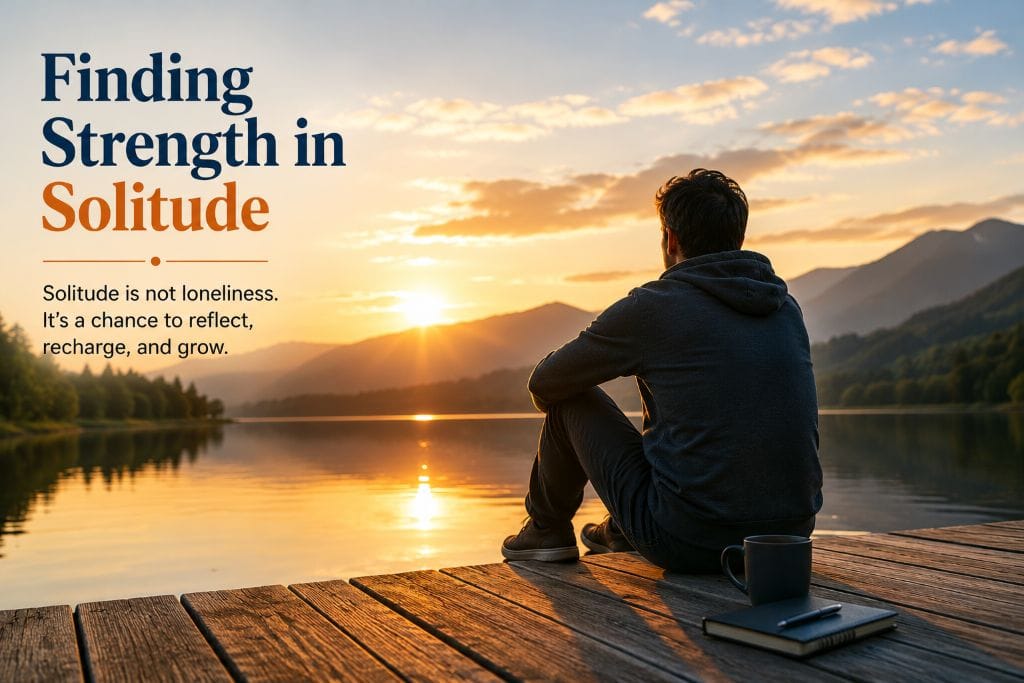 5 Basic Rules of Life for a Meaningful and Balanced Life 6 Individual sitting alone by a peaceful lake at sunrise, reflecting on life and enjoying solitude.