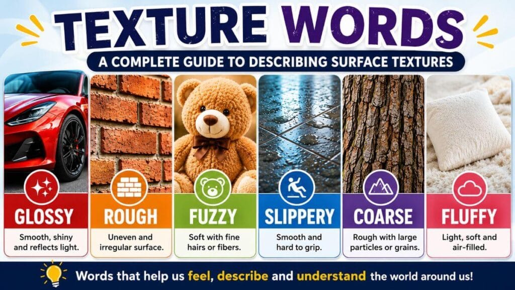 Texture Wording 10 Texture Words: Different Textures