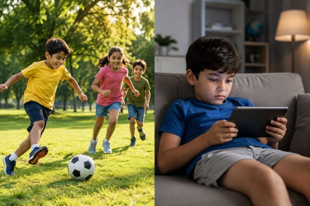 Child Concentration Problems in the Digital World 4 Comparison of active childhood and excessive screen time habits