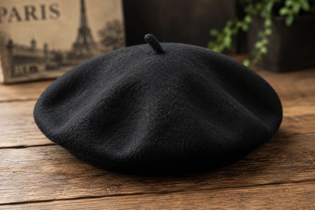 Different Types of Hats: History, Styles, and Uses 5 Traditional Beret hat with a soft round shape commonly associated with French fashion and artistic culture