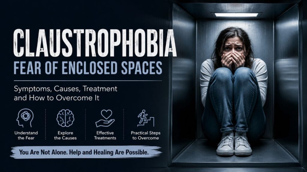Claustrophobia: Fear of Enclosed Spaces 2 Person experiencing claustrophobia while trapped inside a confined space, illustrating the fear of enclosed spaces.