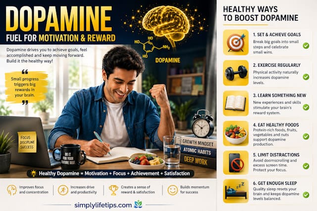 Brain Chemistry: The 4 DOSE Chemicals 4 Healthy ways to boost dopamine naturally through goal setting, exercise, learning, nutritious food, and quality sleep.