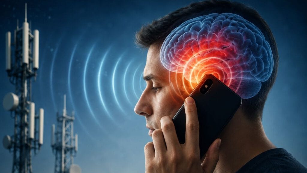 Mobile phone radiation and brain tumor risk illustration