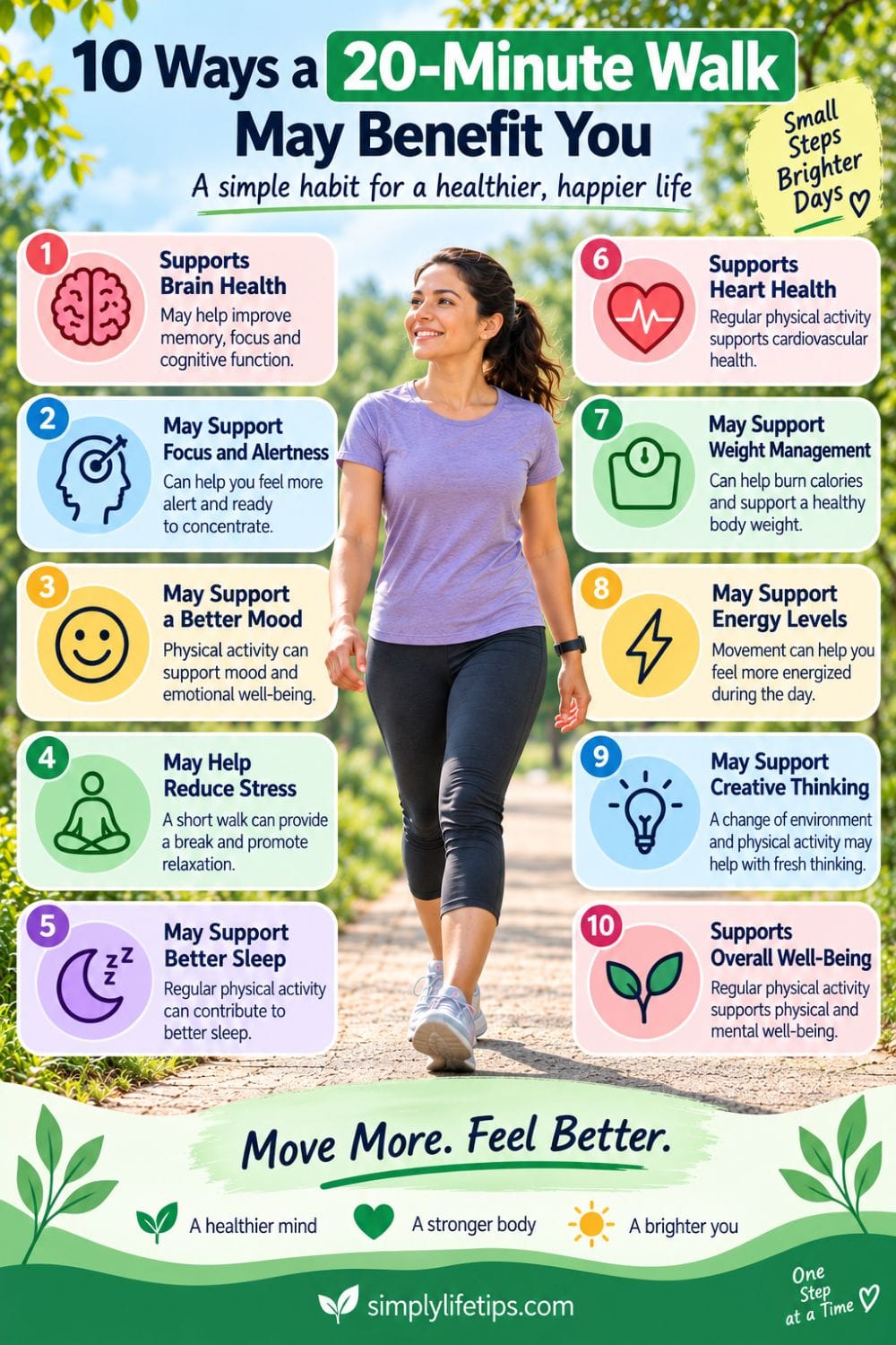 10 ways a 20 minute walk may benefit your brain, mood, focus, and health
