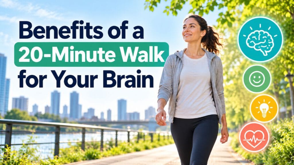 Benefits of a 20 minute walk for brain health and focus