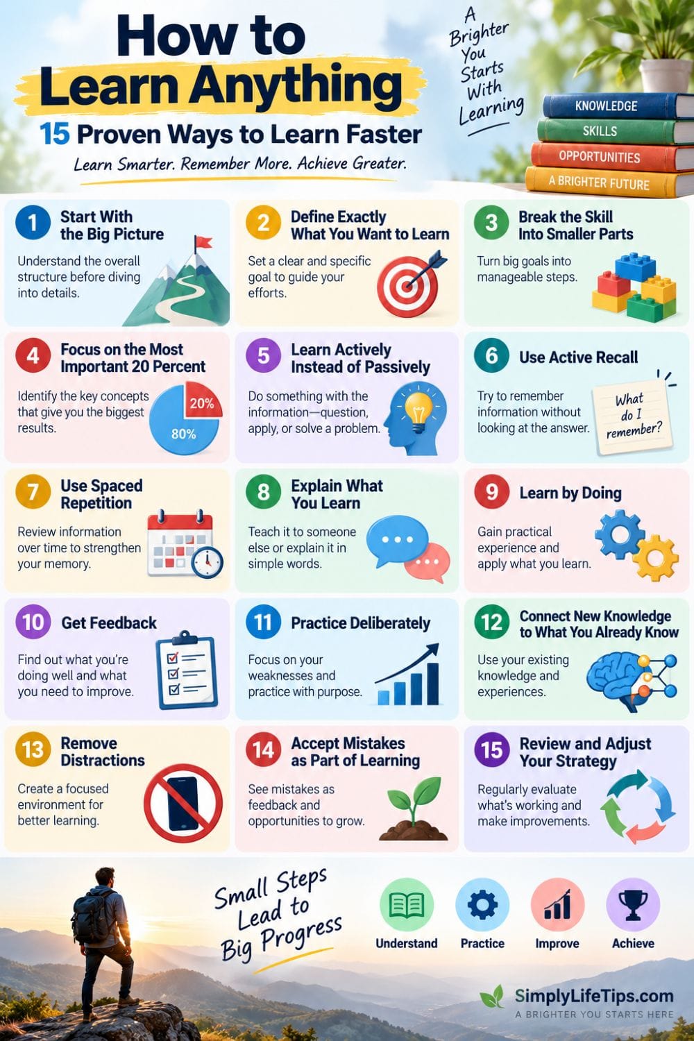 How to Learn Anything: 15 Proven Ways to Learn Faster infographic