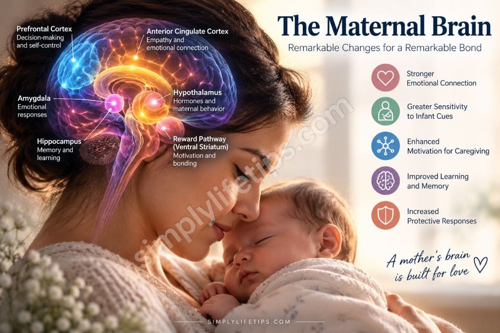 Maternal brain changes during motherhood and caregiving