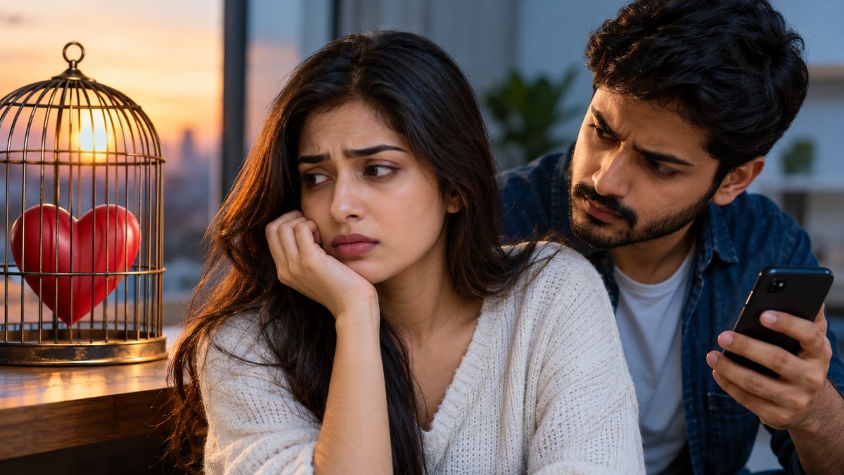 Couple experiencing emotional tension due to possessiveness in a relationship