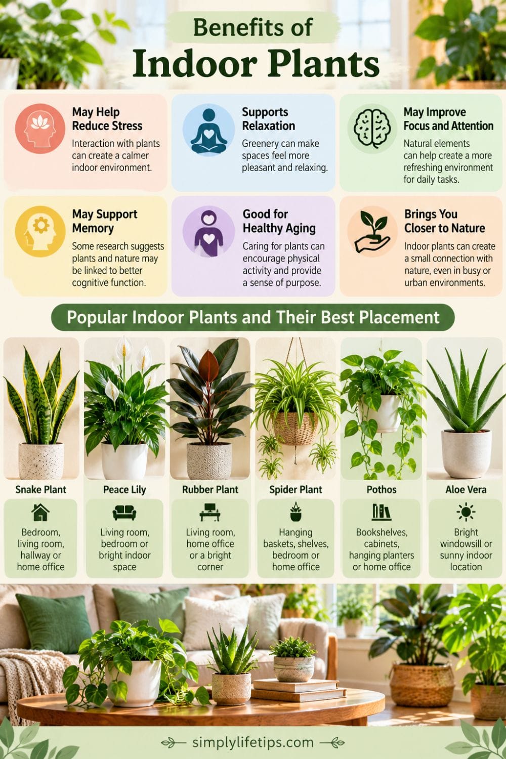 10 Benefits of Indoor Plants: What Research Says 3 Benefits of indoor plants for stress, relaxation, focus, healthy aging, and connection with nature