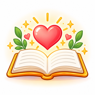 Simply Life Tips | Practical Solutions for Everyday Life 14 Open storybook with a heart, green leaves, and sparkles representing moral values.