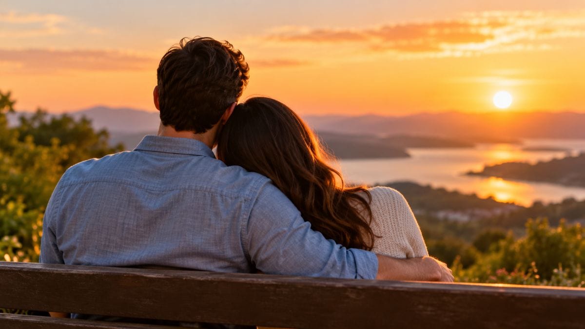 Couple enjoying a peaceful moment together in a happy marriage