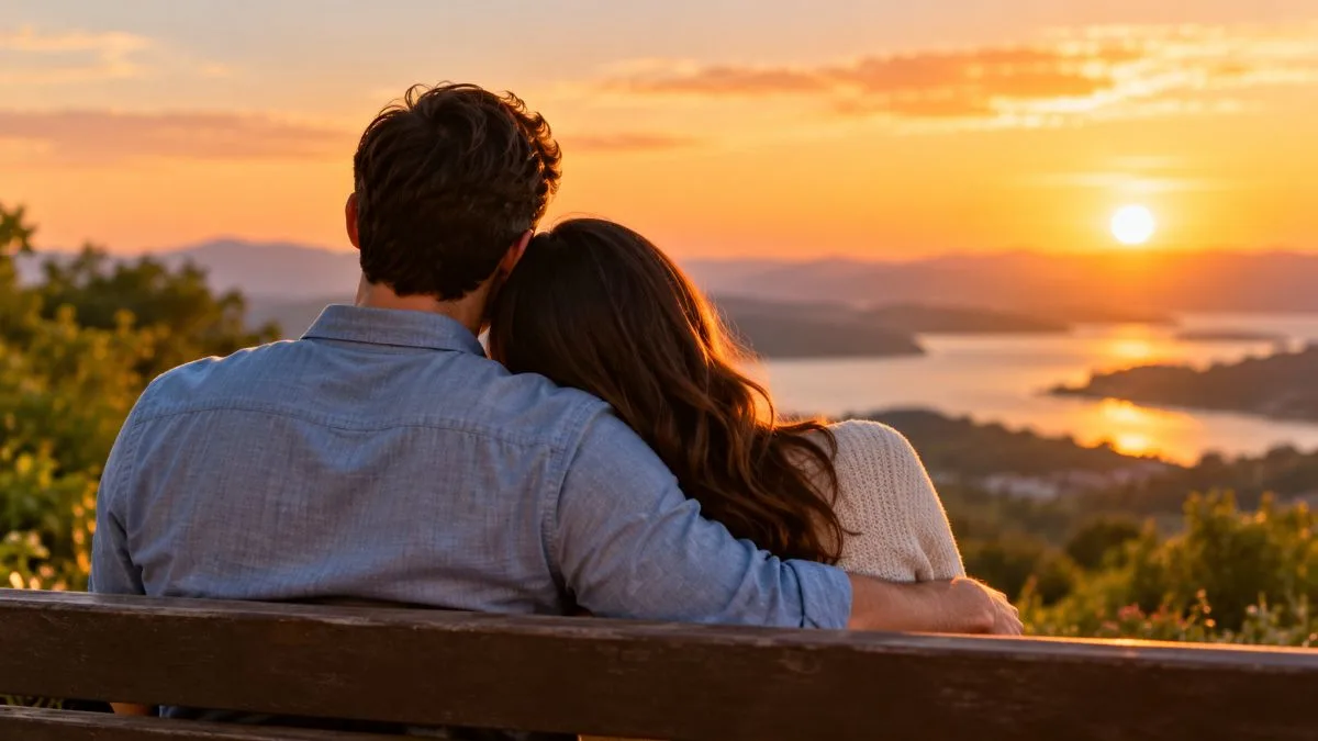 Couple enjoying a peaceful moment together in a happy marriage