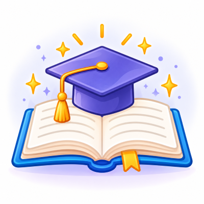 Simply Life Tips | Practical Solutions for Everyday Life 12 Purple graduation cap above an open book representing student learning and education.